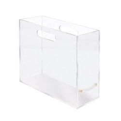 RUSSELL+HAZEL Acryl File Box Slank, Helder, 4.5" x 12.2" x 10"