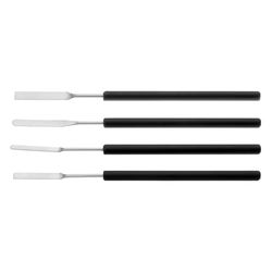 RSG Roestvrijstalen microspatel set met kunststof handgrepen, 150 mm lengte, 4-delig