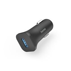 Hama Caricatore per accendisigari USB (caricabatteria da auto, 6 W, per Samsung Galaxy S21 S22, Xiaomi, Sony, iPhone XR/XS Max/ 8 Plus, Huawei, LG, Wiko) Nero