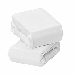 Jersey Katoenen Hoeslakens Nachtkastje Wieg 46 x 83 x 10 cm - Wit (2Pk)