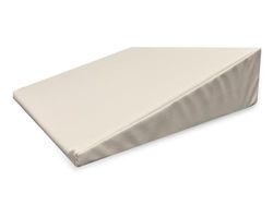 QUIRUMED Cuscino a cuneo, Misure 40 x 50 x 13 cm, Colore bianco, Ergonomico, Similpelle, Imbottitura flessibile, Cuscino per massaggi, Fisioterapia, Supporto per la schiena