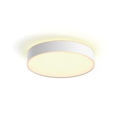 Philips Hue White Ambiance Devere, Plafoniera Smart, Media, Bluetooh, 19.2 W, Telecomando Dimmer Switch Inlcuso, Bianca