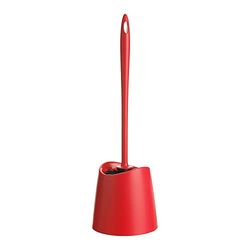 TATAY Escobilla WC | Materiales Resistentes | Diseño Moderno | Cepillo Fijo y Duradero para Buena Higiene | Varios Colores de Escobillas de Baño | Fabricada en España | 12 x 12 x 38 cm - Rojo