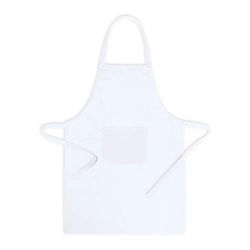 eBuyGB Plain Bib Pockets Adjustable Chefs Apron 7 Colours BBQ Cooking Waiter Waitress Café Bistro, Cotton, White