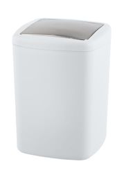 WENKO Bathroom Bin with Lid 8.5 L Barcelona White Shatterproof Plastic 20.5 x 28.5 x 20.5 cm
