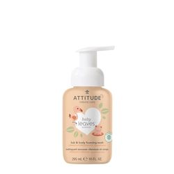 ATTITUDE 2-in-1 Hair and Body Foaming Baby Wash, EWG Verified Shampoo Soap, Dermatologically Tested, Made with Naturally Derived Ingredients, Vegan, Orange and Pomegranate, 295 mL