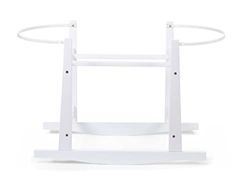 CHILDHOME, Support À Bascule Pour Couffin Moise En Osier, Matériaux De Qualité, Bois De Pin, Blanc