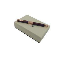LenCon Incisioni penna roller bordeaux in metallo con riporti color oro rosato ed apertura a tappo con incisione personalizzata a laser regalo laurea aziendale anniversario compleanno