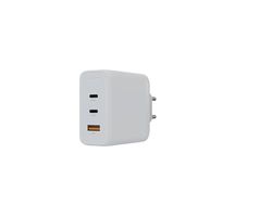 Watio Wave Chargeur - Chargeur de Voyage/Mural 100 W avec 2 Ports Type-C et USB 3.0, Couleur Blanche, Technologie GAN2 pour Plus d'efficacité. *