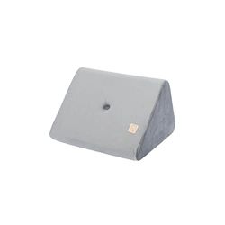 Misioo Foldie Wedge kussen, fluwelen kussen voor kinderkamer, elegant leeskussen van schuim, rugsteunkussen voor kinderen, ideale aanvulling op het klapmatras, 60 x 50 x 36 cm, grijs