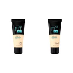 Maybelline Fit Me Matte & Poreless Foundation 105 Natural Ivory 30ml (Pack of 2)