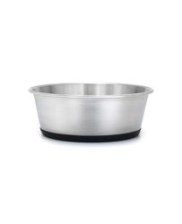 lionto Comedero de Acero Inoxidable, 600 ml, Comedero para Perros con Base de Silicona Antideslizante, Bebedero Inoxidable para Perros y Gatos, Apto para lavavajillas
