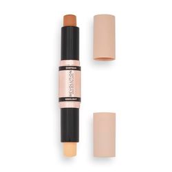 Makeup Revolution Bâton Contour Duo Crème Contour et Eclat, Définit les Pommettes et Sculpte le Visage, Végétalien et Sans Cruauté, Moyen, 2.4g