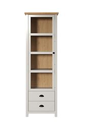 trendteam Smart Living - vitrine Armoire de Salon - Salon - côté Ville - Dimensions d'assemblage (LxHxP) 65 x 201 x 41 cm - Couleur Gris Clair avec chêne Artisanal - 2118131F4