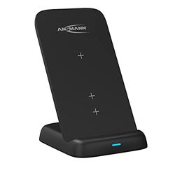 ANSMANN Cargador de inducción 15W (1 PCE) - Cargador Qi para Smartphone Samsung, iPhone, AirPods - Estación de Carga inalámbrica con Revestimiento Protector y Antideslizante