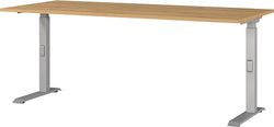 Germania Escritorio 7912-638, en Nieto Roble repro/Silver, Altura Ajustable, 180 x 91 x 80 cm (Ancho x Alto x Profundidad)