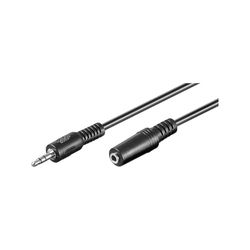 Goobay 50090 Cavo di estensione per cuffie e audio AUX, a 3 pin, jack da 3,5 mm maschio a 3,5 mm femmina (3 pin, stereo), nero, 5 metri