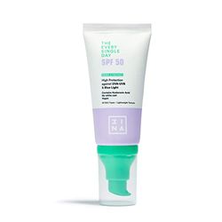 3INA MAKEUP - The Every Single Day SPF50 - Protector Solar Facial con Ácido Hialurónico - Crema Alta Protección a los Rayos UVA-UVB y la Luz Azul - Vegan - Cruelty Free