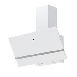 Respekta campana extractora cabeza libre / campana inclinada 80cm / carcasa metálica, pantalla de vidrio en blanco / función de extracción y recirculación de aire / CH24080WM / A / 65–70dB