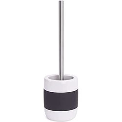 MSV Brosse WC avec Support Céramique Moorea Noir