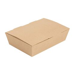 60 unità – Scatola Lunch Box" coperchio 'Thepack' 220 G/M2 20,5 x 14,6 x 5 cm naturale cartone ondulato Nano-Micro