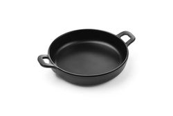 HENDI Mini récipient pour présenter et servir la nourriture, en forme de casserole, faitout, plateau de service, ne convient pas aux fours et aux fours à micro-ondes, 189x147x(H) 37mm, mélamine, noir