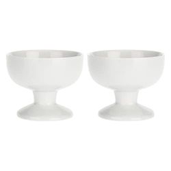 la Porcellana "Convivio Bols sur Pied Boîte Cadeau, Blanc, 9.5 x 7 cm, Lot de 2