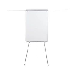 Bi-Office Lavagna Portablocco Non Magnetico Con Bracci Estensibili, Cavalletto Treppiedi Easy, Cornice in Grigio, Pannello A1 600 x 850 mm
