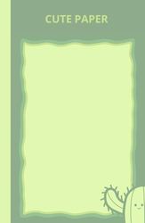 Cute Colored Paper: Cute Cactus Notebook, 5.5"x8.5", 200 page