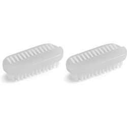 Manicare Plastic Nail Brush, Hygienic Double Sided Hand And Nail Cleaning Brush, Scrubbing Brush To Clean Under Nail Dirt Grime And Grease, Firm Strong Bristles, For Use On Fingernails And Toenails