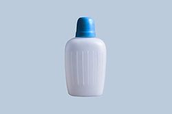 hünersdorff Campingfles, voorraadfles van HD-PE, 1000 ml, natuurlijke kleuren, met blauwe drinkbeker