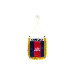AZ FLAG BANDERIN de Camboya 15x10cm con Ventosa - BANDERINA CAMBOYANA 10 x 15 cm para Coche