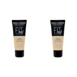 Maybelline Fit Me Matte and Poreless Foundation, 112 Soft Beige (Pack of 2)