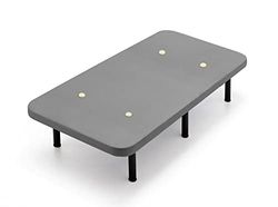 Cama express Base imbottita con gambe da 32 cm con tessuto 3D traspirante, dimensioni 90 x 190 cm, barre trasversali di rinforzo, ideale per camera da letto e camera della tua casa, colore: grigio