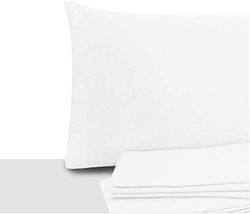 Giovanni Dolcinotti - Juego de 2 Fundas de Almohada para Cama de Matrimonio y Individual, 50 x 80 cm, 100% algodón, Fabricado en Italia, Color Blanco