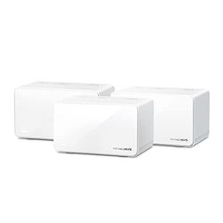 MERCUSYS Halo H90X (3-pack) WiFi 6 Mesh Router AX6000Mbps, 2,5 Gigabit Port, Kinderbeveiliging, Repeater en Access Point, verbindt tot 150 apparaten, 3 stuks met dekking tot 800 ㎡
