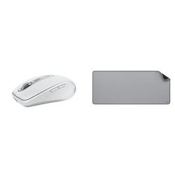 Logitech MX Anywhere 3S Compact Wireless Mouse, Fast Scrolling, 8K DPI Any-Surface Tracking, Quiet C & Desk Mat - Studio Series, Multifunctional Large Desk Pad, Extended Mouse Mat