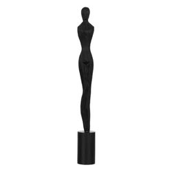 BigBuy Home Figurka dekoracyjna Czarny Damski 9 x 9 x 77 cm