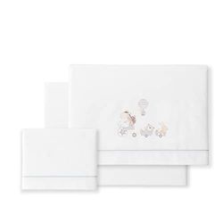 Parure de lit en coton pour poussette - Girafe Veló Blanc/Gris