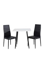 Venture Home Slim & Polar Table à Manger avec Chaises, Blanc/Noir, 75 x 75 cm 75 cm