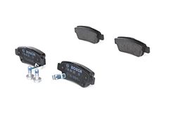 Bosch BP1219 - Pastiglie Freni Auto, traseiro - qualidade Bosch - redução de ruído e pó - certificação ECE-R90 - sem cobre, 1 conjunto de 4 comprimidos - com acessórios