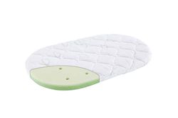 Träumeland Matras voor wiegmand, Little Angel, 70 x 37 cm, ovaal, temperatuurregulerende gelschuimmatras