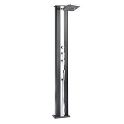 Formidra - Douche Hybride Dada Straight 40L - DS-D463NX - Douche Extérieure avec Raccords Eau Chaude/Froide, Douchette Amovible et Pomme de Douche Anti-calcaire - Anthracite Aluminium - 32.4x14x228cm