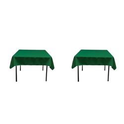 LA Linen Polyester Poplin Square Tablecloth, 52 by 52-Inch, Emerald Green,132 x 132 x 0.04 cm (Pack of 2)