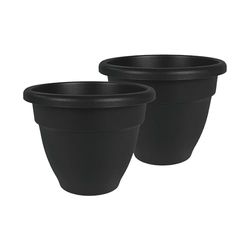 The HC Companies Lot de 2 Pots de Fleurs, Noir, 35,6 cm