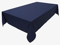 Tablecloth, Table Linen, 100% Cotton, Concept Collection, Choice of Colours and Sizes (Tablecloth - Oval 150 x 350 cm, Navy Blue)