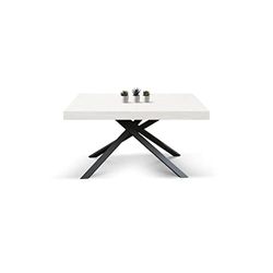 KONTE.DESIGN Fuerte DE LOS MÁR Mesa, Madera Metal, Blanco Fresinado, Talla única