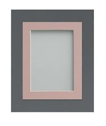 Frame Company Watson Grey Picture Photo Frame fitted with Perspex, 8x6 inch with Pink Mount for image size 5x3 inch