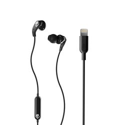 Skullcandy Zestaw słuchawek dousznych Lightning z mikrofonem, współpracuje z iPhone'em - True Black