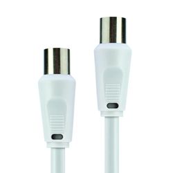 Status 2 Meter Mannelijke naar Mannelijke Antenne Coaxiale Lead, Wit 5mm TV Kabel | S2MTVLEAD1PK8